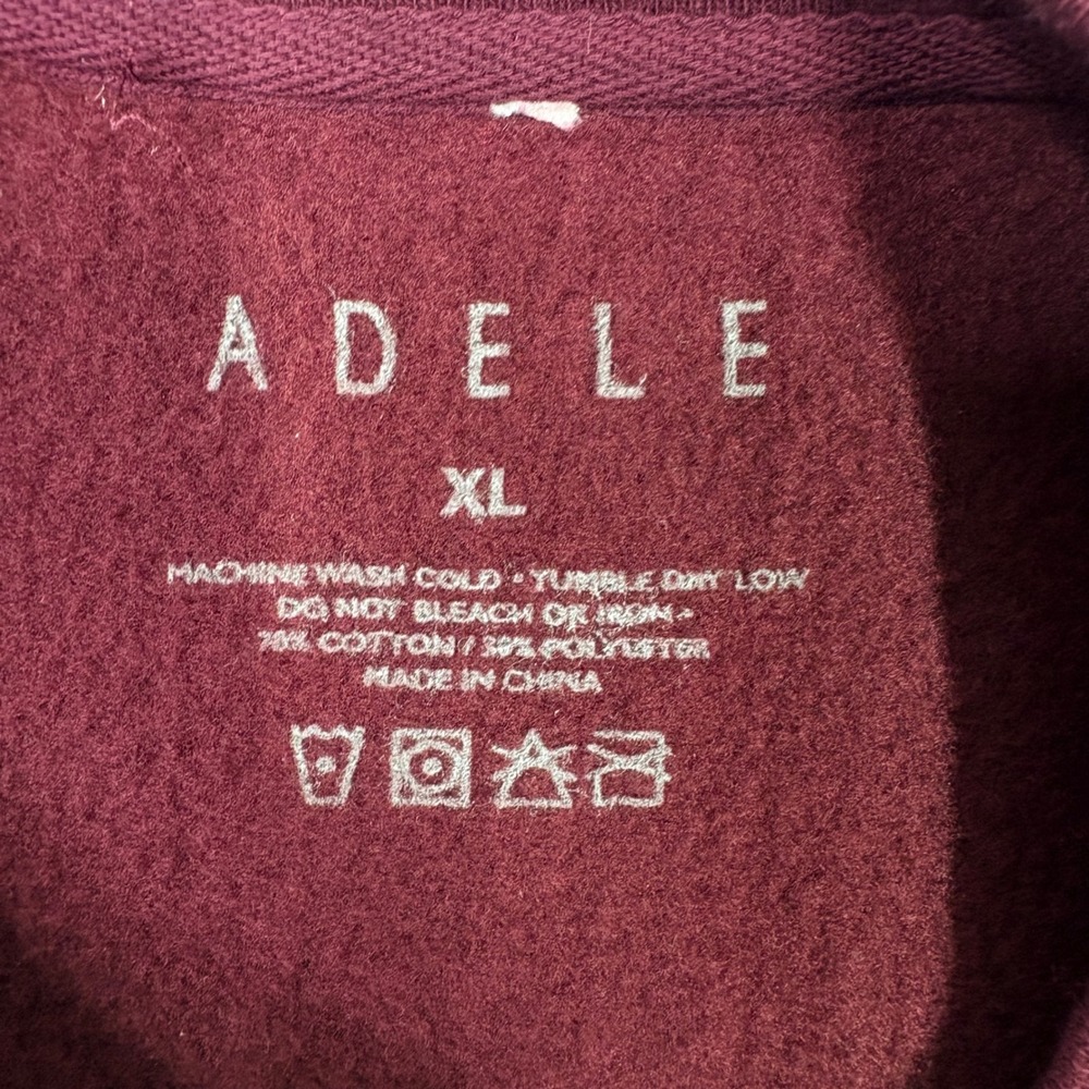 Adele Rolling In The Deep Embroidered Crewneck Sweatshirt Burgundy XL Merch - Picture 4 of 7